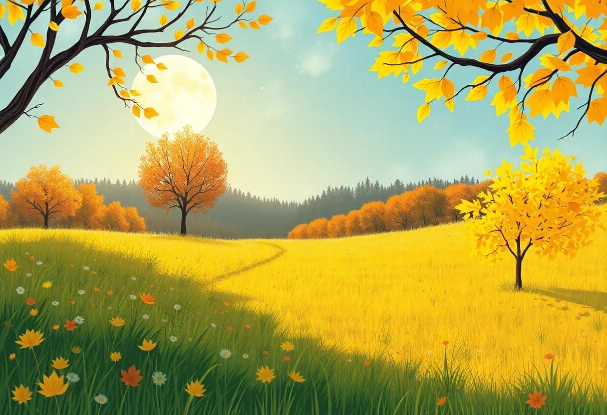 Golden Leaves and Autumn's Gentle ⁣Waltz