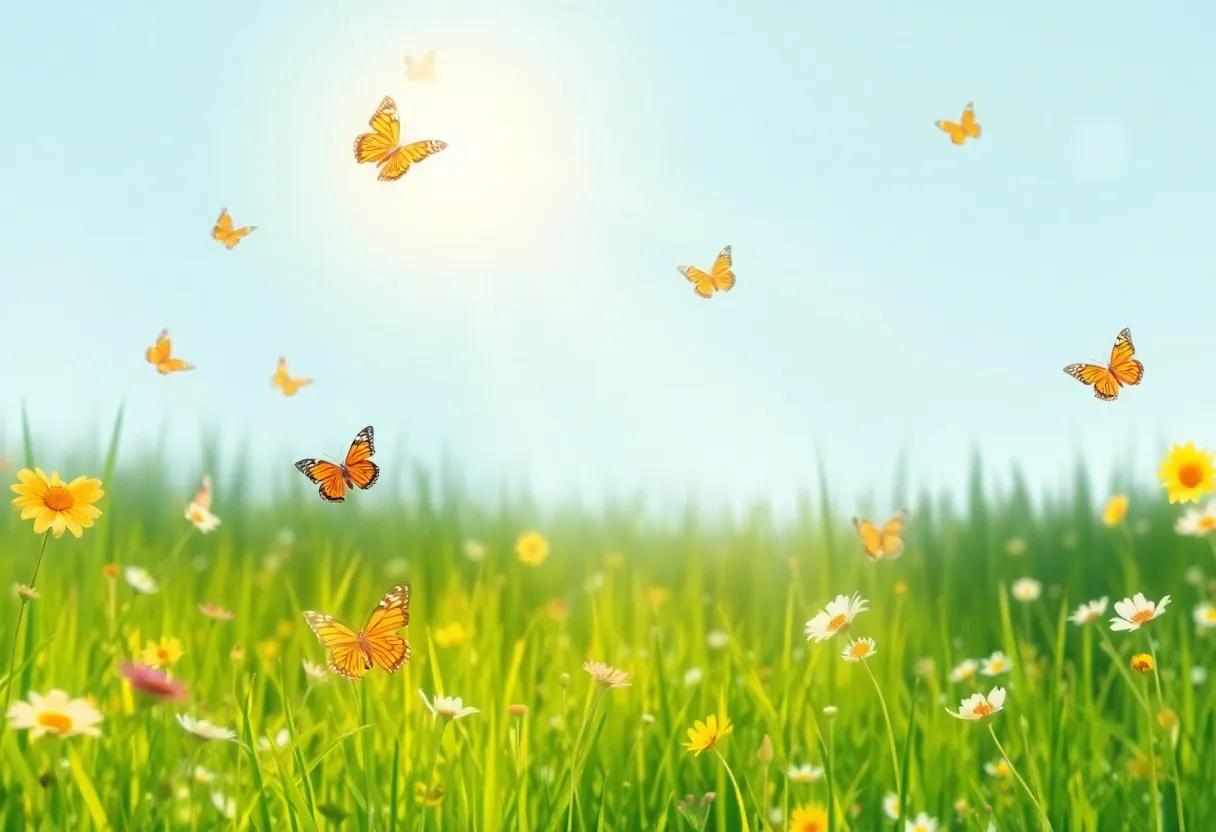 Sunlit‌ Summer Days Filled with​ Fluttering butterflies