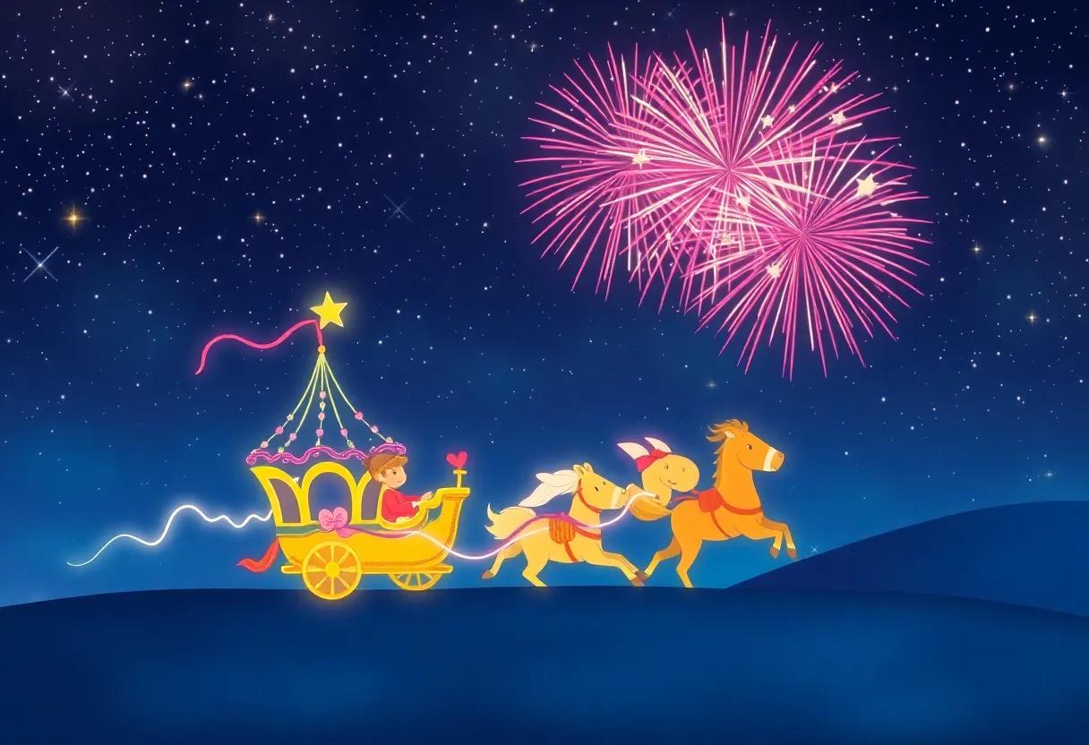 Finale Fireworks Painting the Starry Sky