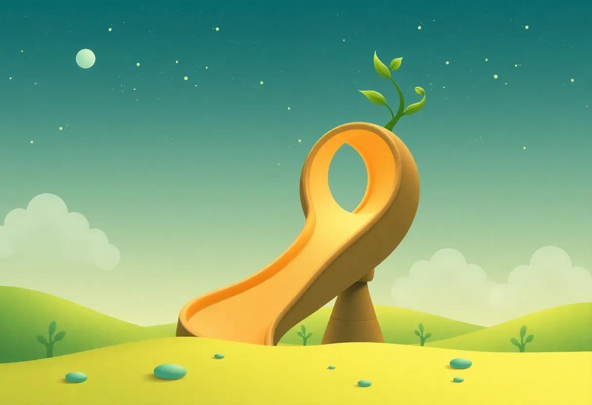 A Spiral Slide Emerging from the Giant Plant