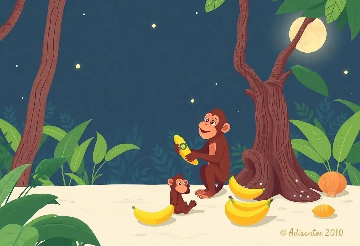 the⁣ Monkey's Bountiful Banana Tree in the Heart of​ the Jungle