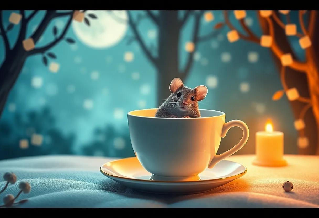 The Mouse's Quiet Journey‌ to the Hidden Teacup ​Forest
