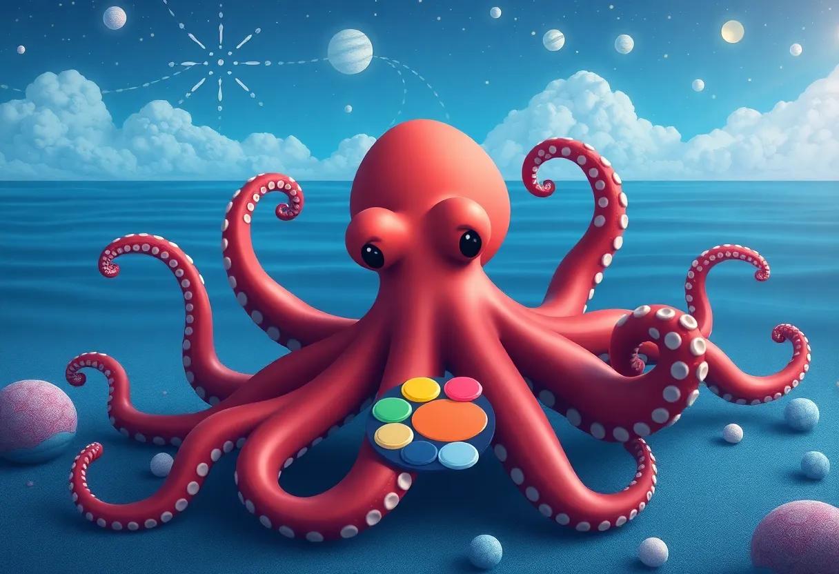 An Octopus with a Palette of Dreams