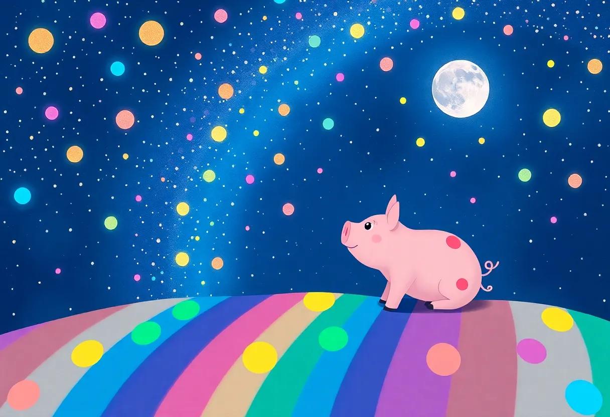 A Rainbow of‌ Spots Illuminates the Night