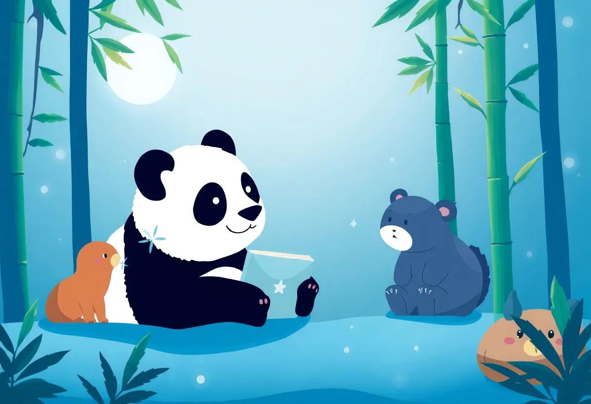 Friendly Forest Creatures Join the​ Nighttime Gathering