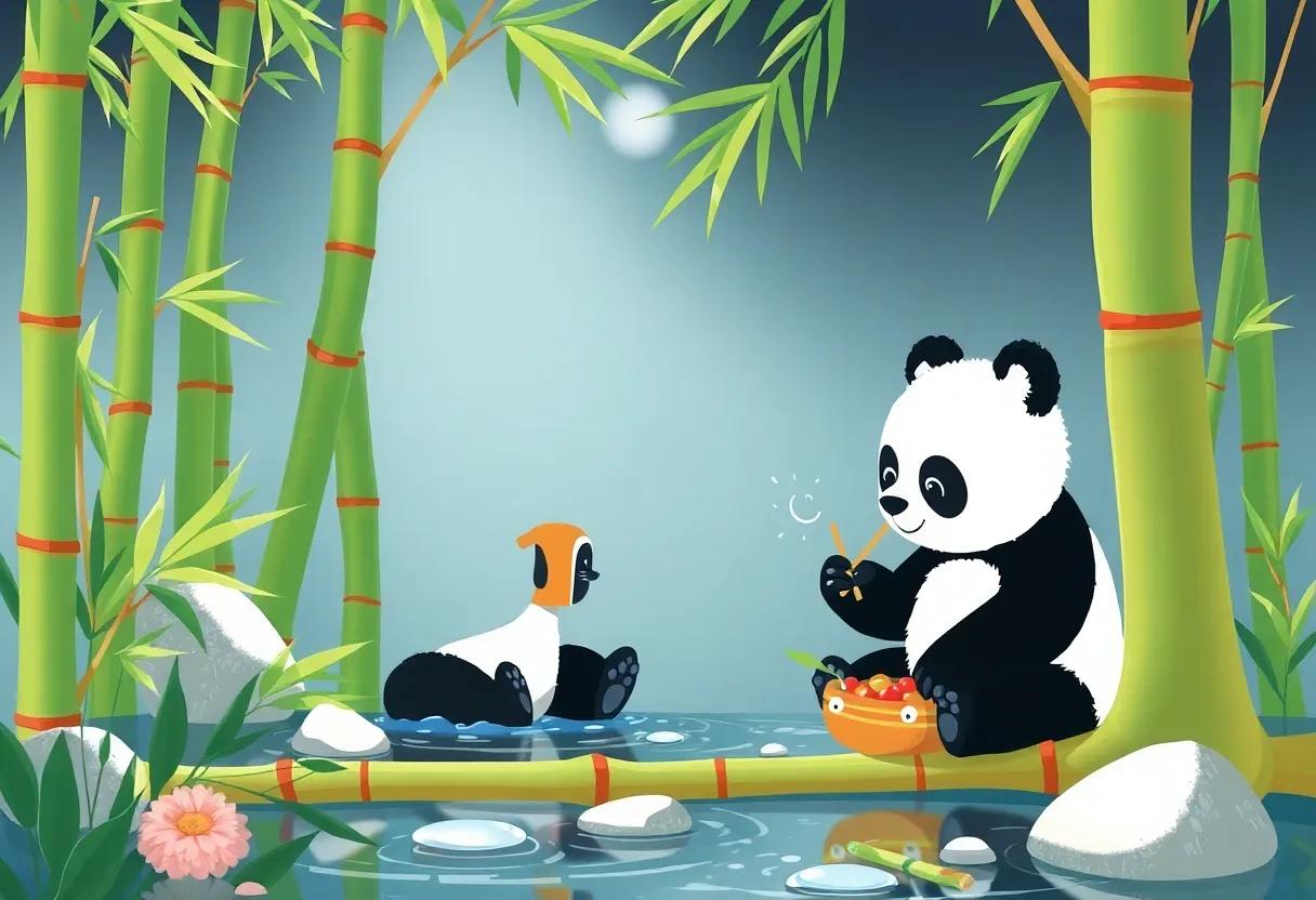 A ⁣Sweet Bamboo Snack​ by the sparkling Stream