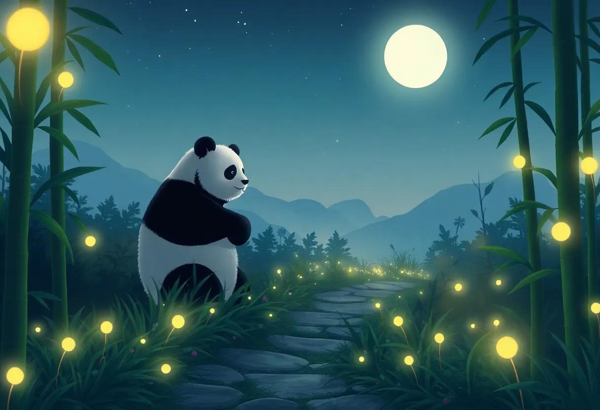 A Moonlit‌ Path Lined ⁢with Glowing ‌Fireflies