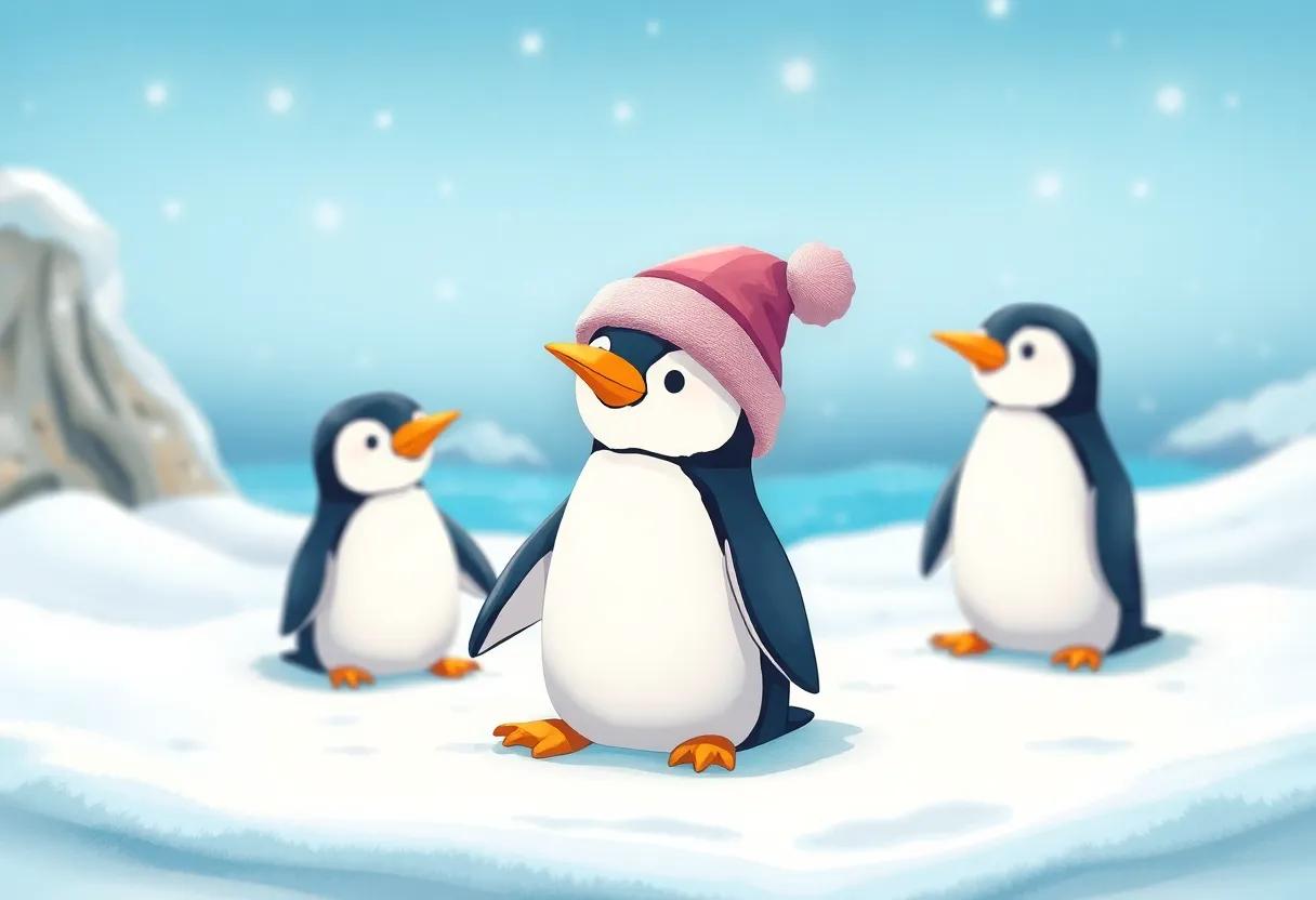 Pippa Penguin Prepares for a Frosty Day at Snowflake ⁣Bay