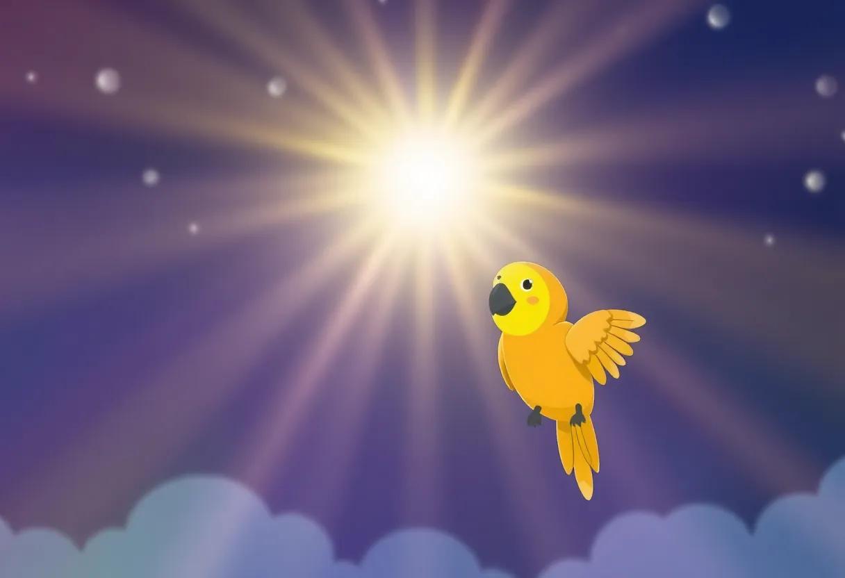 Soaring Through the Golden Sunbeam Tunnel