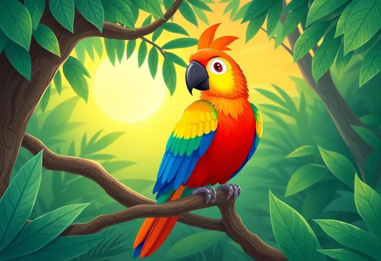 Pippin Parrot's​ Bright Beginning ​in the Morning Jungle