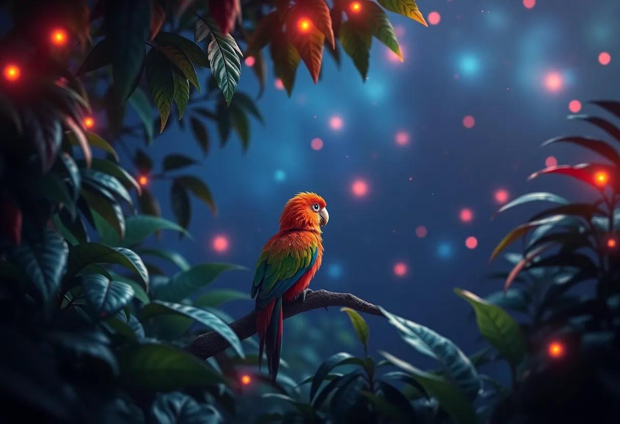 The Shimmering Colors of Nighttime Leaves