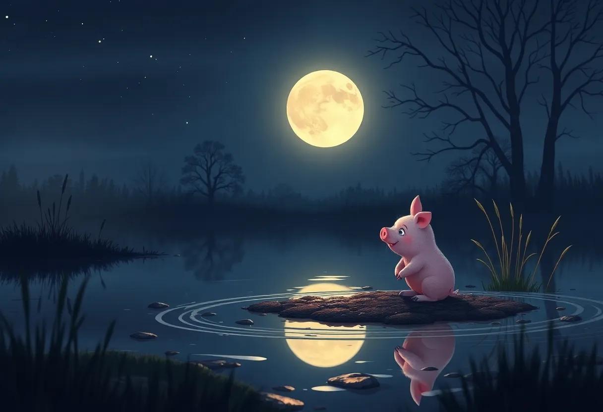 When the Moon Hides: ‍A Quiet Moment of Reflection by​ the Pond