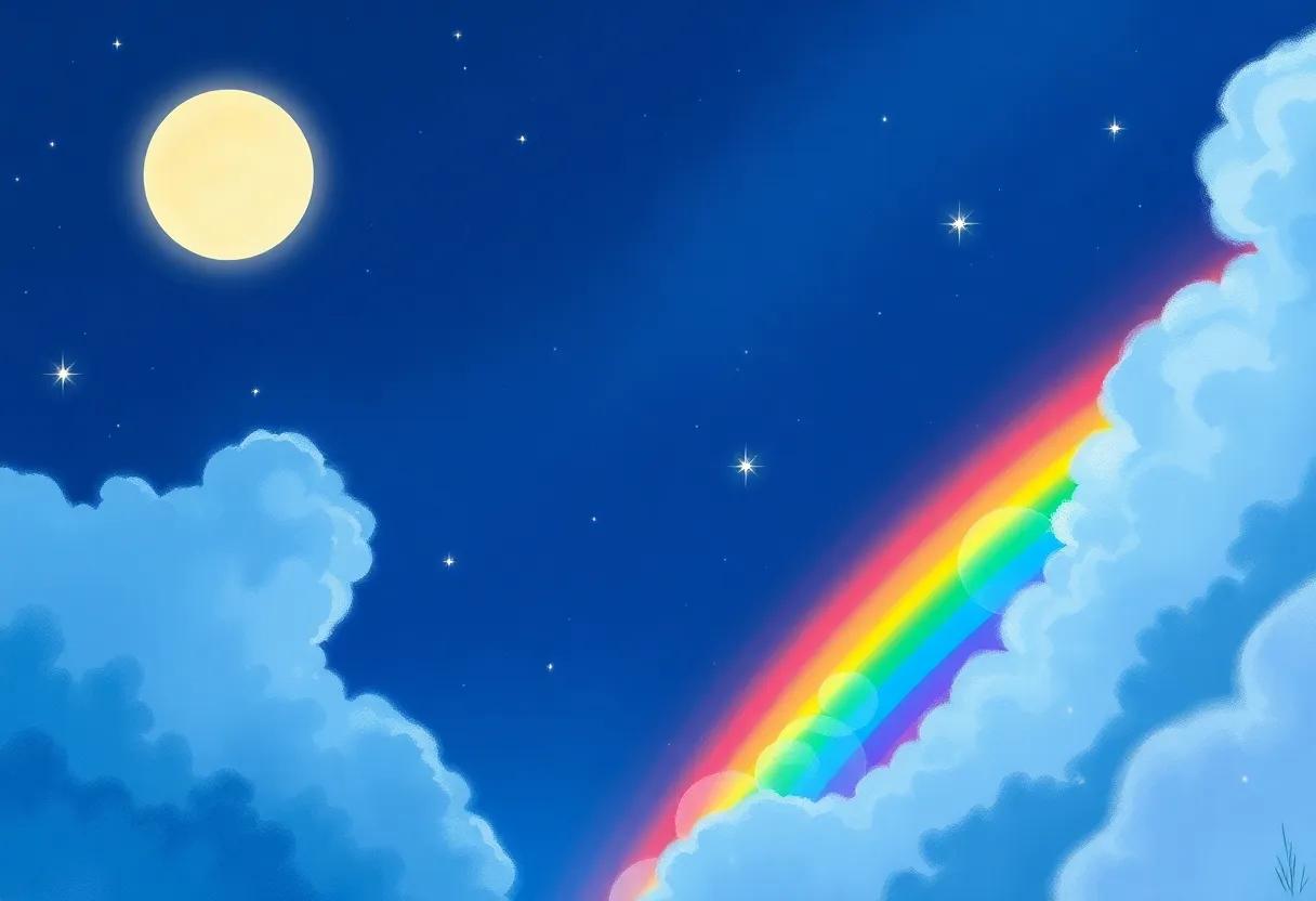 Painting the First rainbow Across the Morning Sky