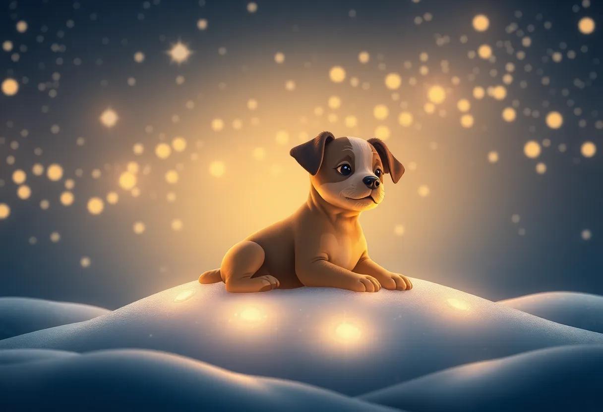 The Puppy's Wish Among the Shimmering Lights