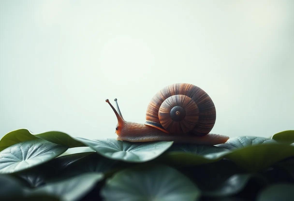 A Slow Journey Across the Dew-Kissed ⁣Leaves of⁣ the Snail