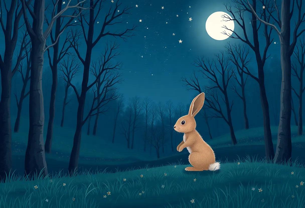 The Quiet forest Under⁢ the Silver Moonlight