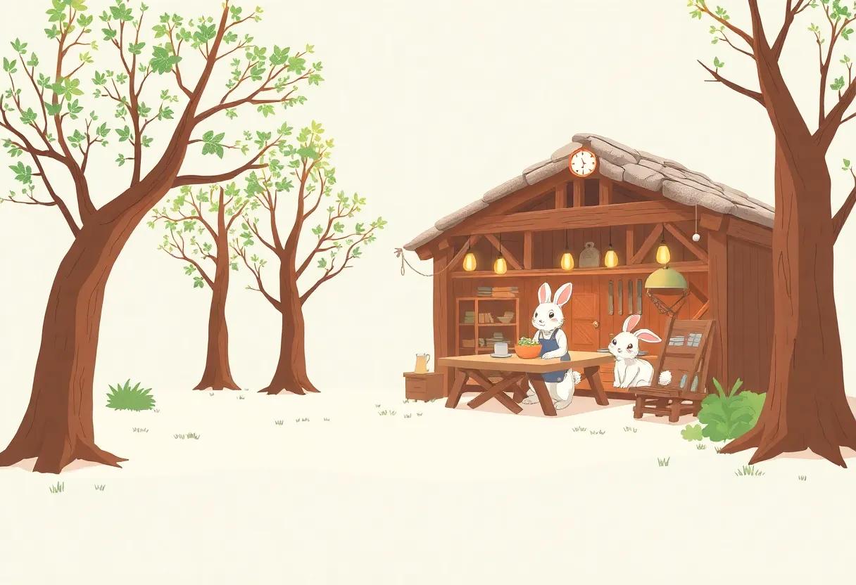 The Rabbit's Workshop Nestled Among whispering Trees