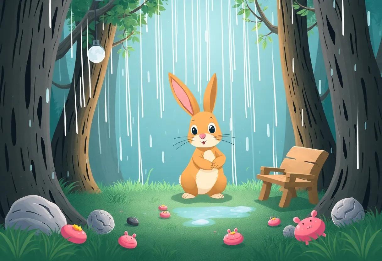 A Sudden Rain Shower and the Cozy Woodland Shelter