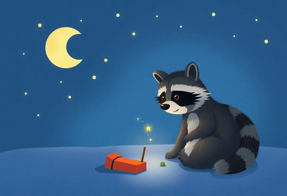 Rusty raccoon's Curious Nighttime Exploration