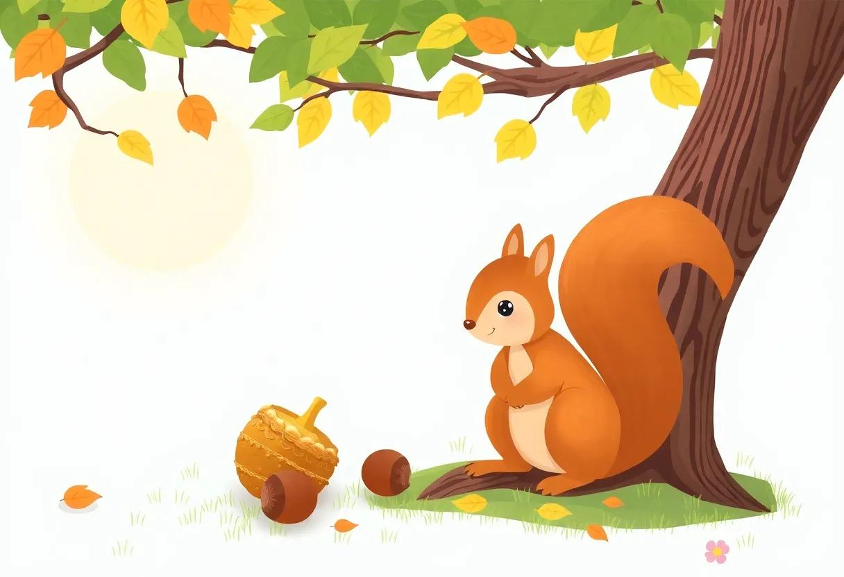 Sally Squirrel Awakens to an Autumn Morning