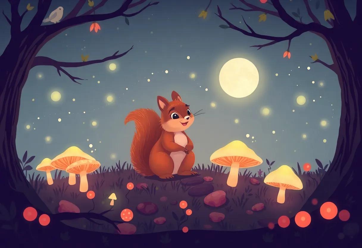 The Enchanted clearing Filled with Glowing Mushrooms
