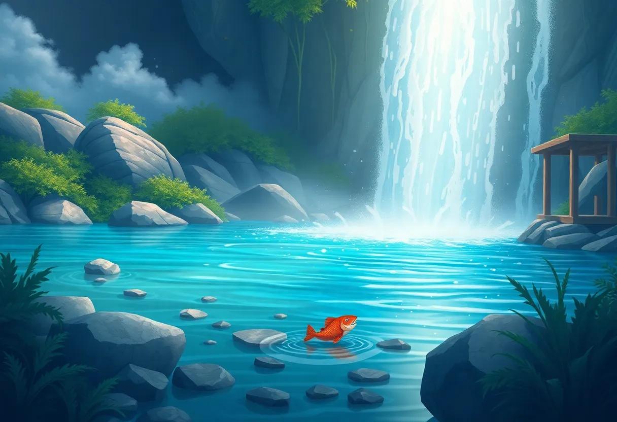 Pausing Near⁤ the Sparkling Waterfall's ‍Rainbow ⁣Mist