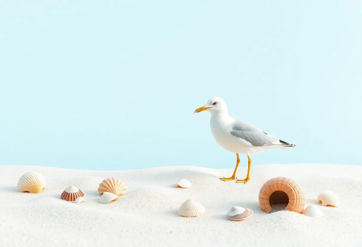 Sammy Seagull Spotting Hidden⁣ Seashell Treasures
