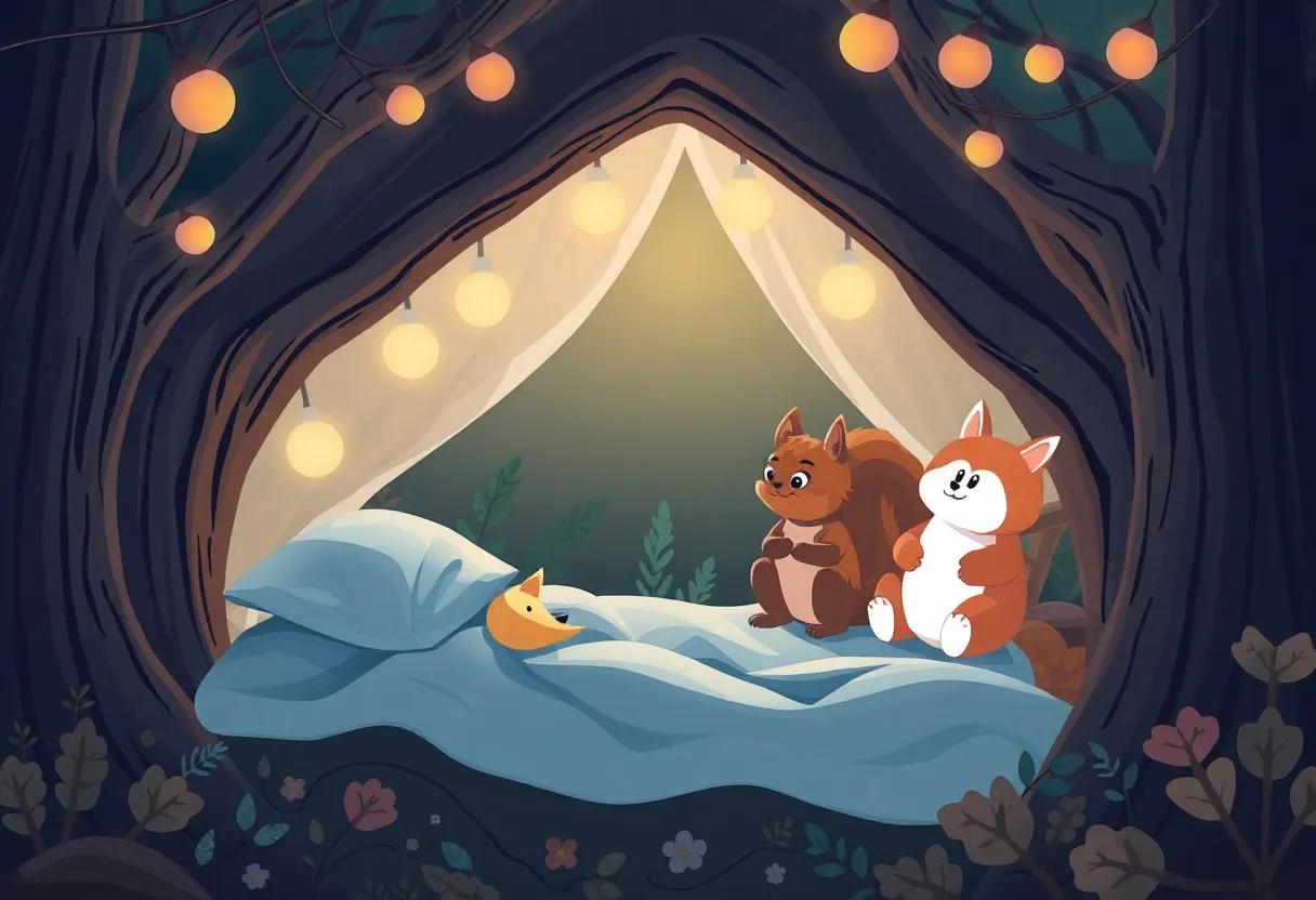 Friendly Forest creatures Gather⁣ for a Cozy Evening
