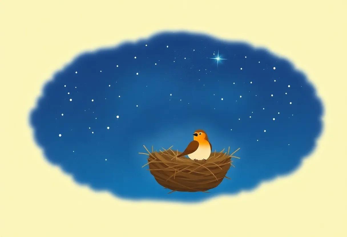 The Quiet Nest Beneath the Starry Sky