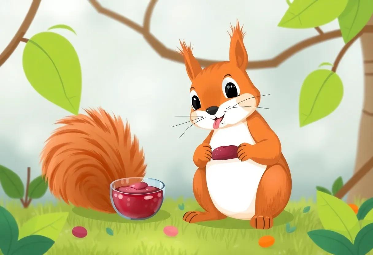 The curious Little Squirrel with a Sweet Tooth