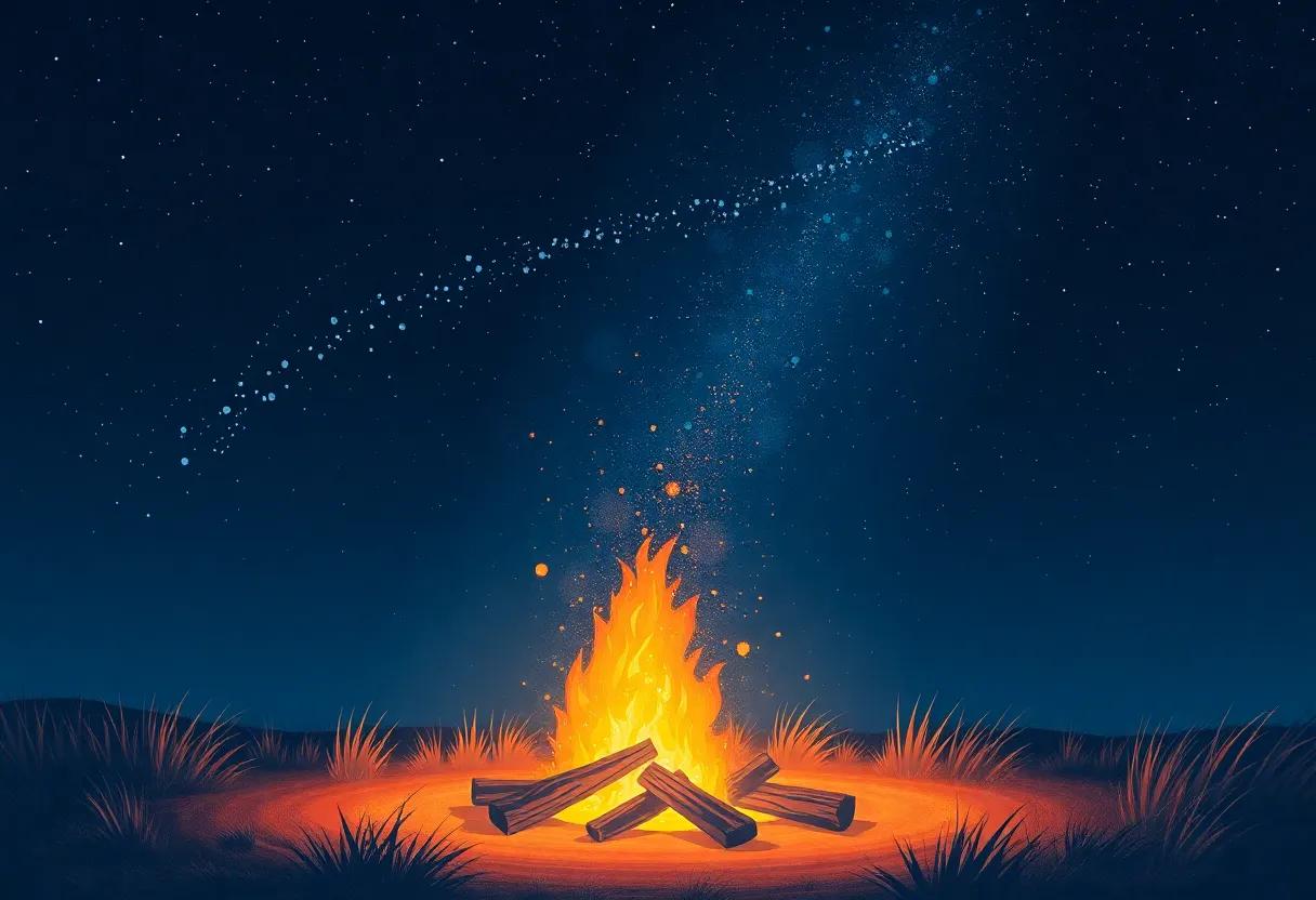 Sparks Rising⁤ to Paint the⁤ Night ​Sky