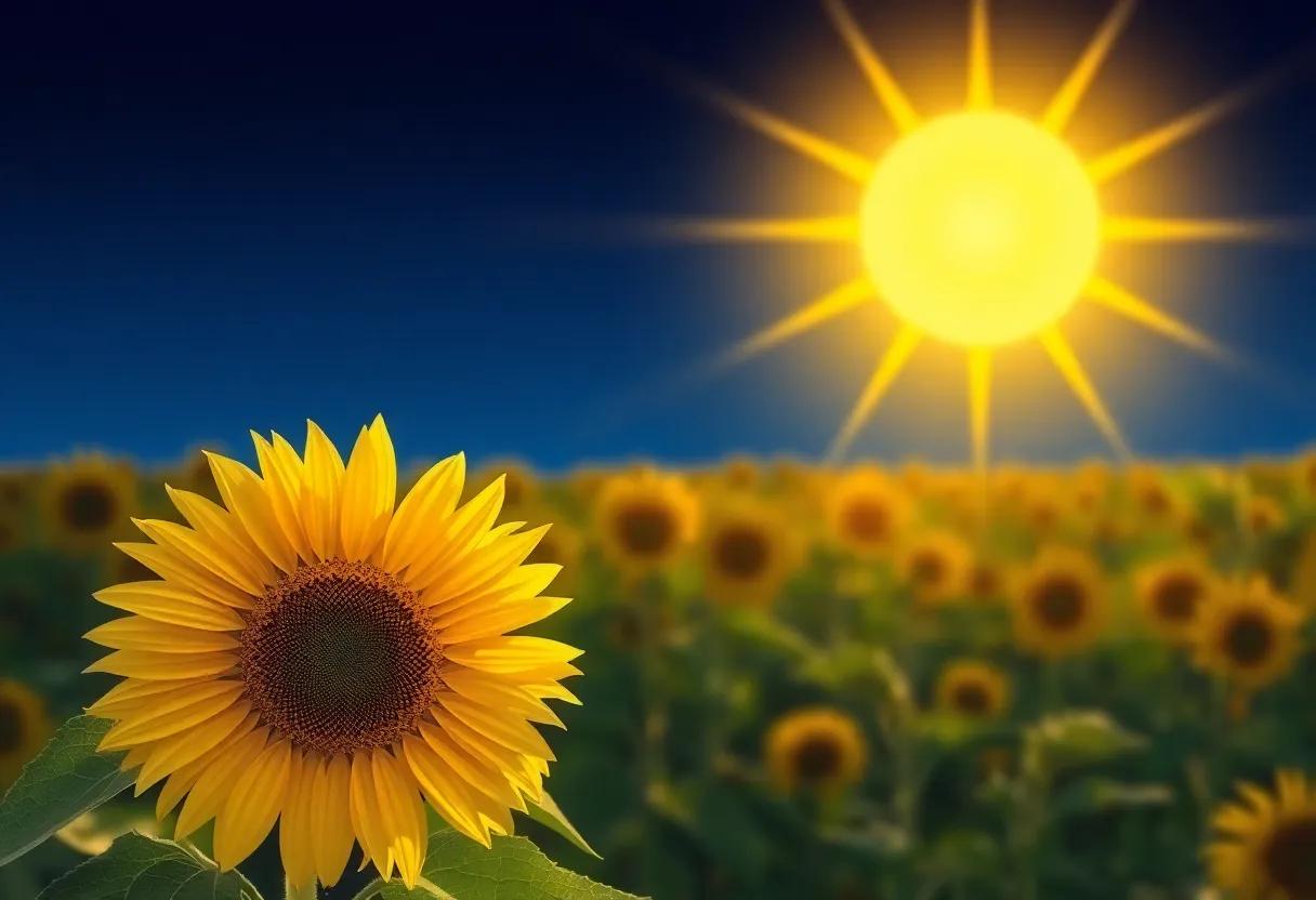 Facing the Glowing Sun with Determined petals