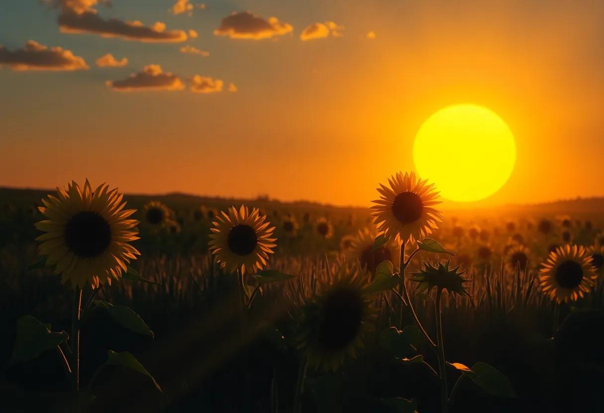 A Dance of Shadows and Golden Rays at Twilight
