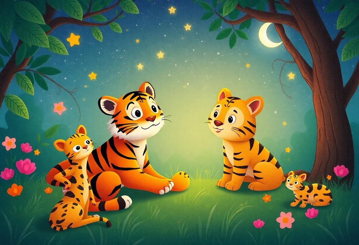 Gathering of Forest Friends Under the Starry Canopy