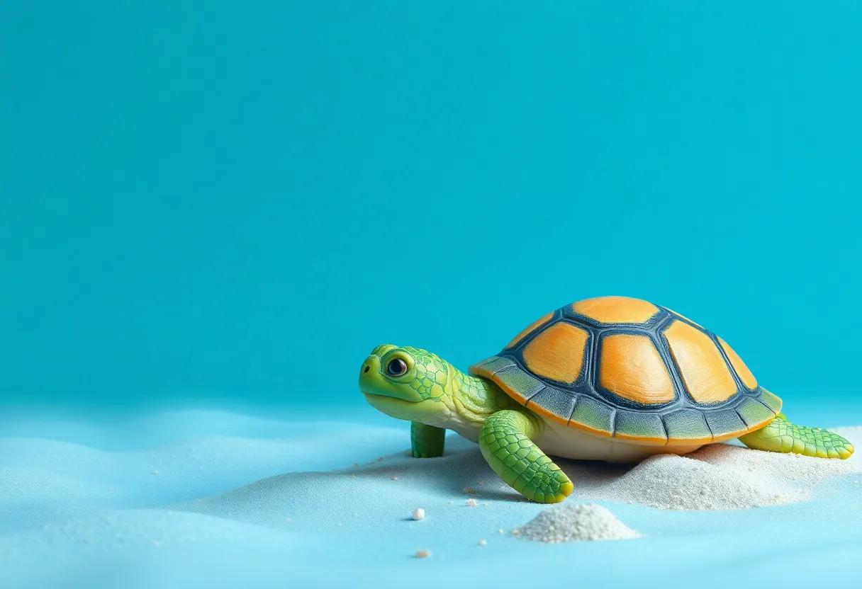 The Curious Tiny Turtle Makes a New Friend