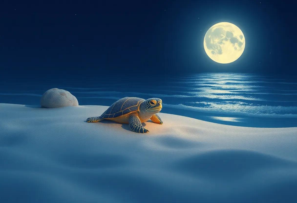 The Gentle Glow of the moonlit ⁢Shore