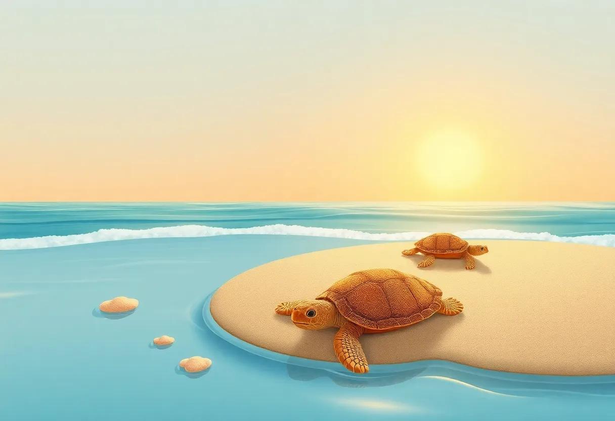 The Quiet Morning on the Sunny Shore