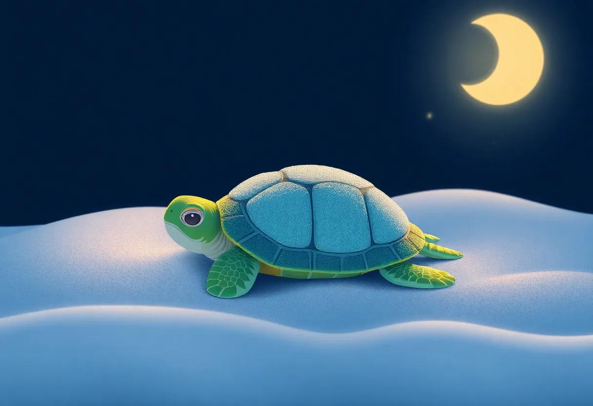 The Turtle's⁣ Slow, Peaceful Breaths in the Quiet Night