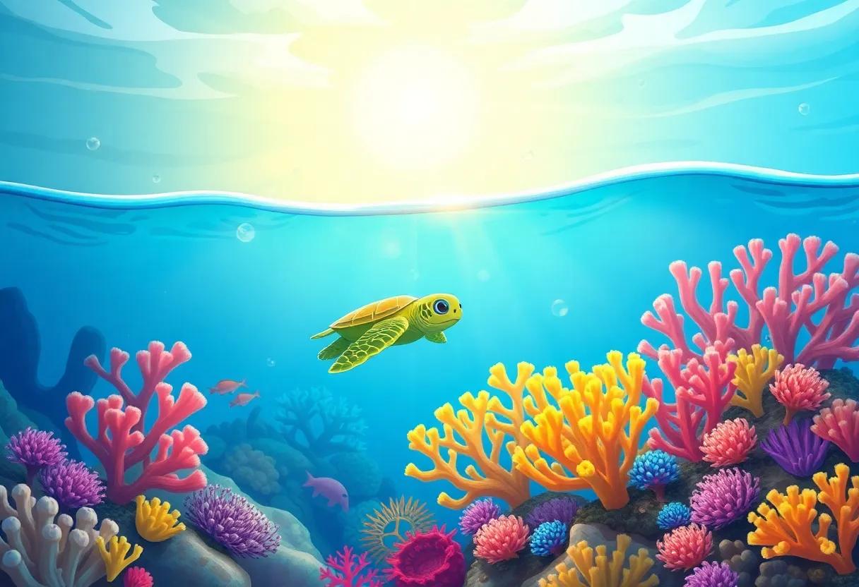 Meeting Colorful Coral Friends in the Sunlit‍ Reef