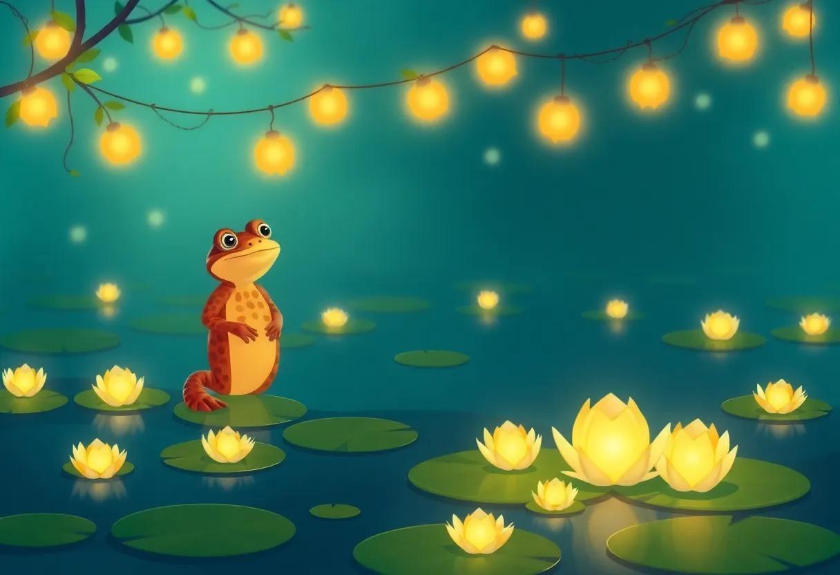 Magical Lanterns glowing Above the Lily Pads