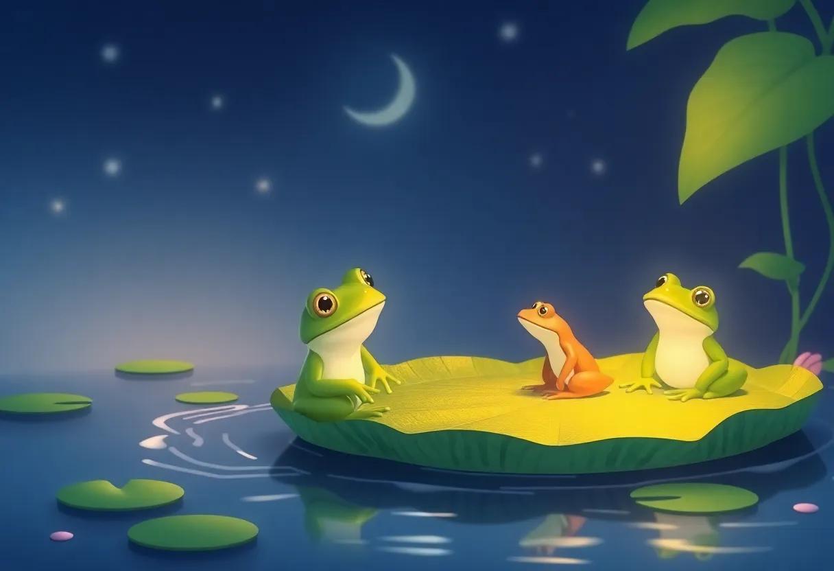 The Magical Glow of the Moonlit Lily Pads