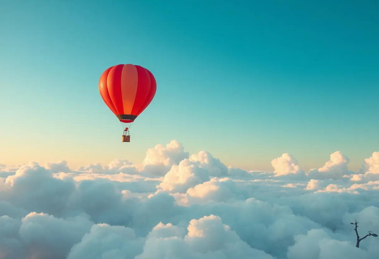 Floating Past Fluffy Cotton-cloud Mountains