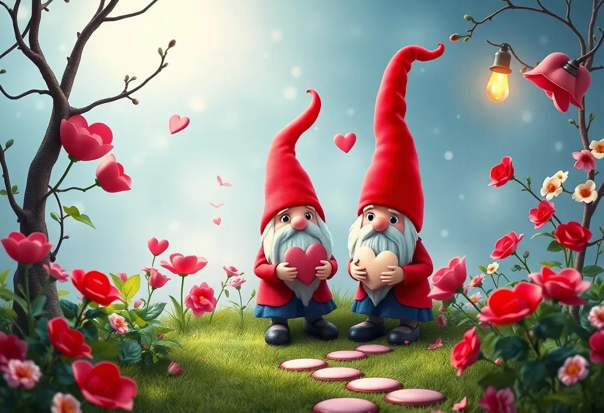 The enchanted Garden Where the Valentine's Gnome‌ Lives