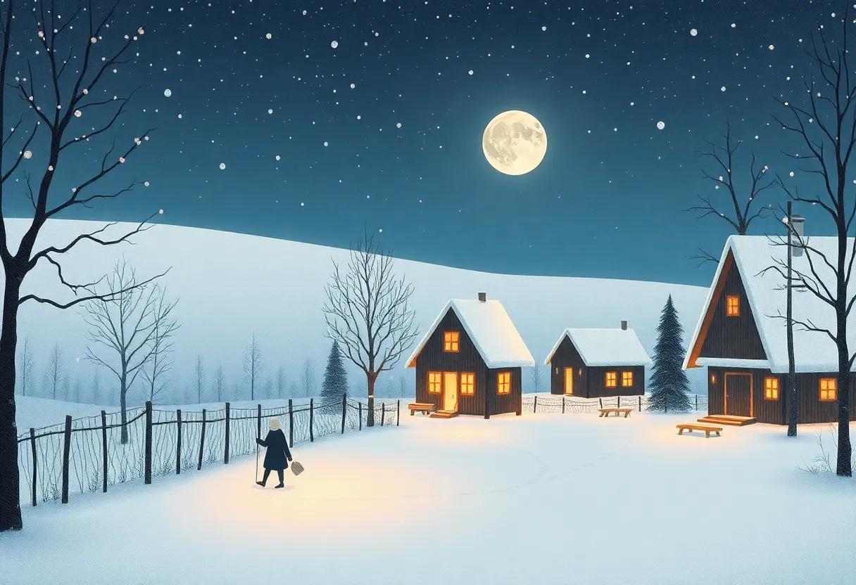 The Enchanting Atmosphere of Midwinter Illuminated Through Vivid Imagery and ‍Subtle⁤ Emotional⁤ Tones