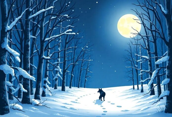 The Winter Wolf’s Moonlit Path: A Magical Journey Through Snowy Woods