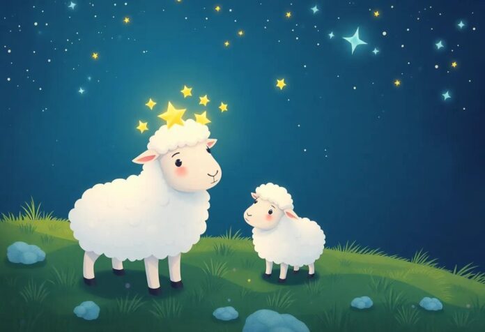 The Shepherd Boy and the Magical Sheep with a Crown of Shining Stars