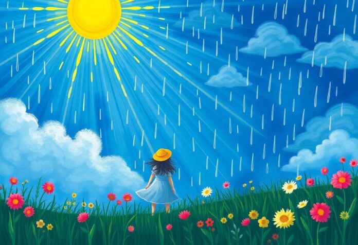 the-girl-who-painted-sunbeams-to-brighten-rainy-day-clouds.jpg The Girl Who Painted Sunbeams to Brighten Rainy Day Clouds