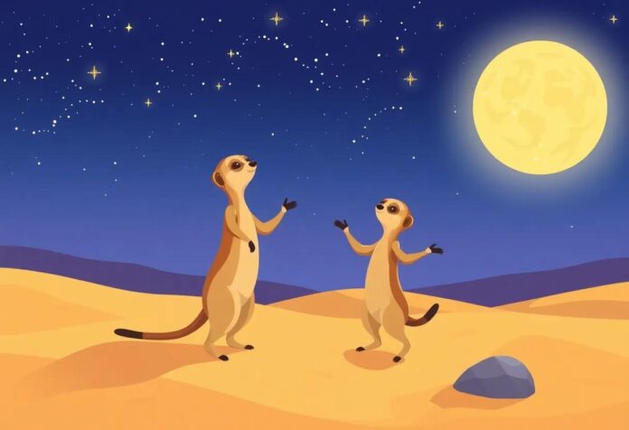 The Merry Meerkat’s Magical Desert Dance Under the Starlit Sky
