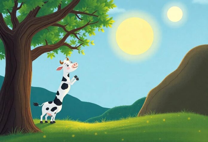 The Cow Who Reached for the Branches: A Tale of Dreams and Determination