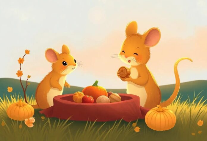 The Harvest Mouse’s Heartwarming Thanksgiving Feast in the Golden Fields